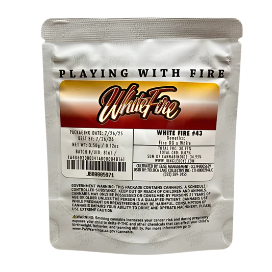 JUNGLE BOYS "WHITE FIRE #43" CANNABIS FLOWER JUNGLE BOYS "WHITE FIRE #43" CANNABIS FLOWER