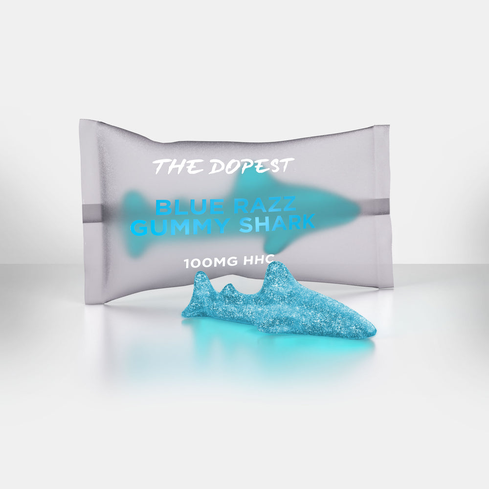 Individual Blue Razz HHC Gummy Shark - 100mg Individual Blue Razz HHC Gummy Shark - 100mg