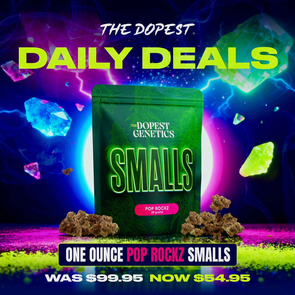 Smalls: Pop Rockz Indica flower 28 grams Daily Deal Smalls: Pop Rockz Indica flower 28 grams Daily Deal