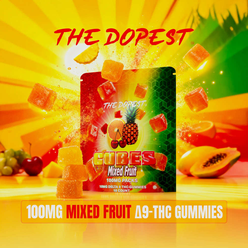 The Dopest Cubes: Mixed Fruit 100mg Delta 9 Gummies *launch sale buy 2 get 1 free The Dopest Cubes: Mixed Fruit 100mg Delta 9 Gummies *launch sale buy 2 get 1 free