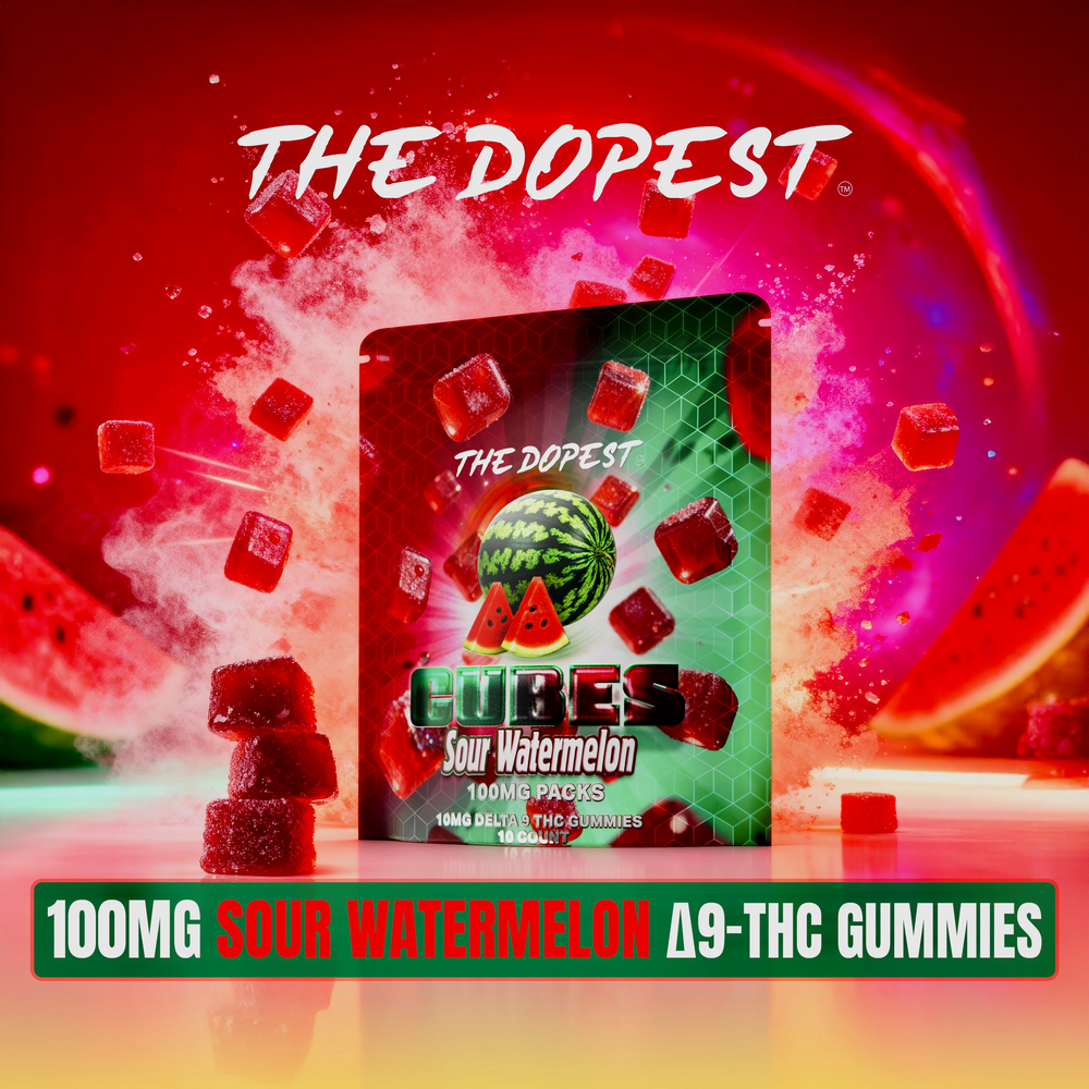 The Dopest Cubes: Sour Watermelon 100mg Delta 9 Gummies *launch sale buy 2 get 1 free The Dopest Cubes: Sour Watermelon 100mg Delta 9 Gummies *launch sale buy 2 get 1 free